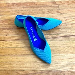 Aqua Rothy’s ‘The Point’ Flats